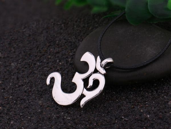 Antique Silver-Plated OM Necklace