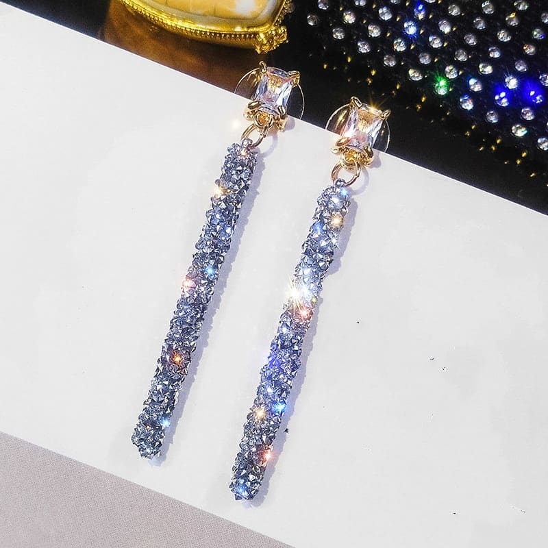 Crystal Classic Geometric Long Dangle Earrings for Women