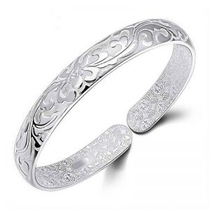 Refined Engraved Silver Bangle