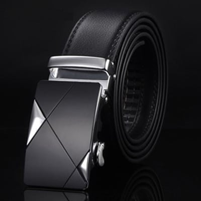 Genuine Leather Automatic Buckle Belt for Men