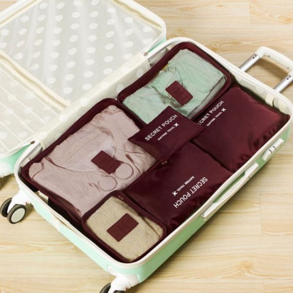 6 PCs Packing Cube System, Travel Storage Waterproof Bags