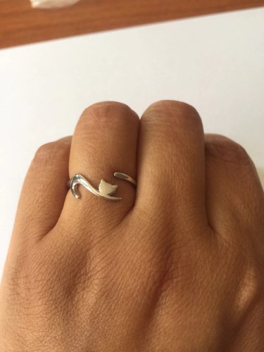 Sterling Silver Sticky Cat with Long Tail Ring photo review